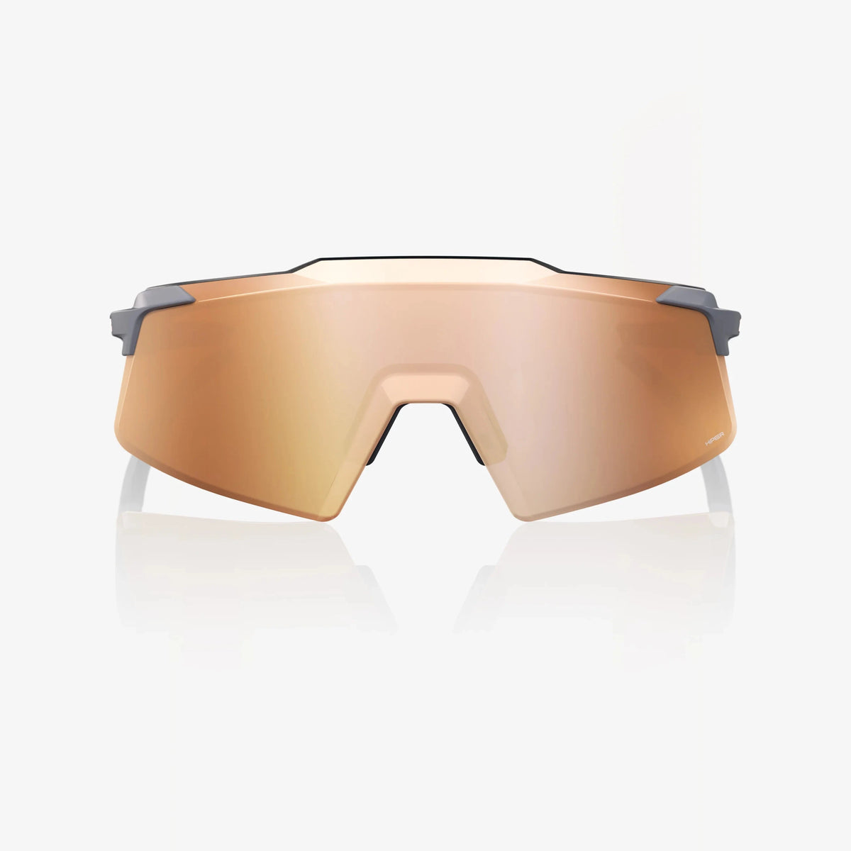 100% Aerocraft soft tact grey sunglasses with HiPER copper mirror lens for cycling and outdoor performance
