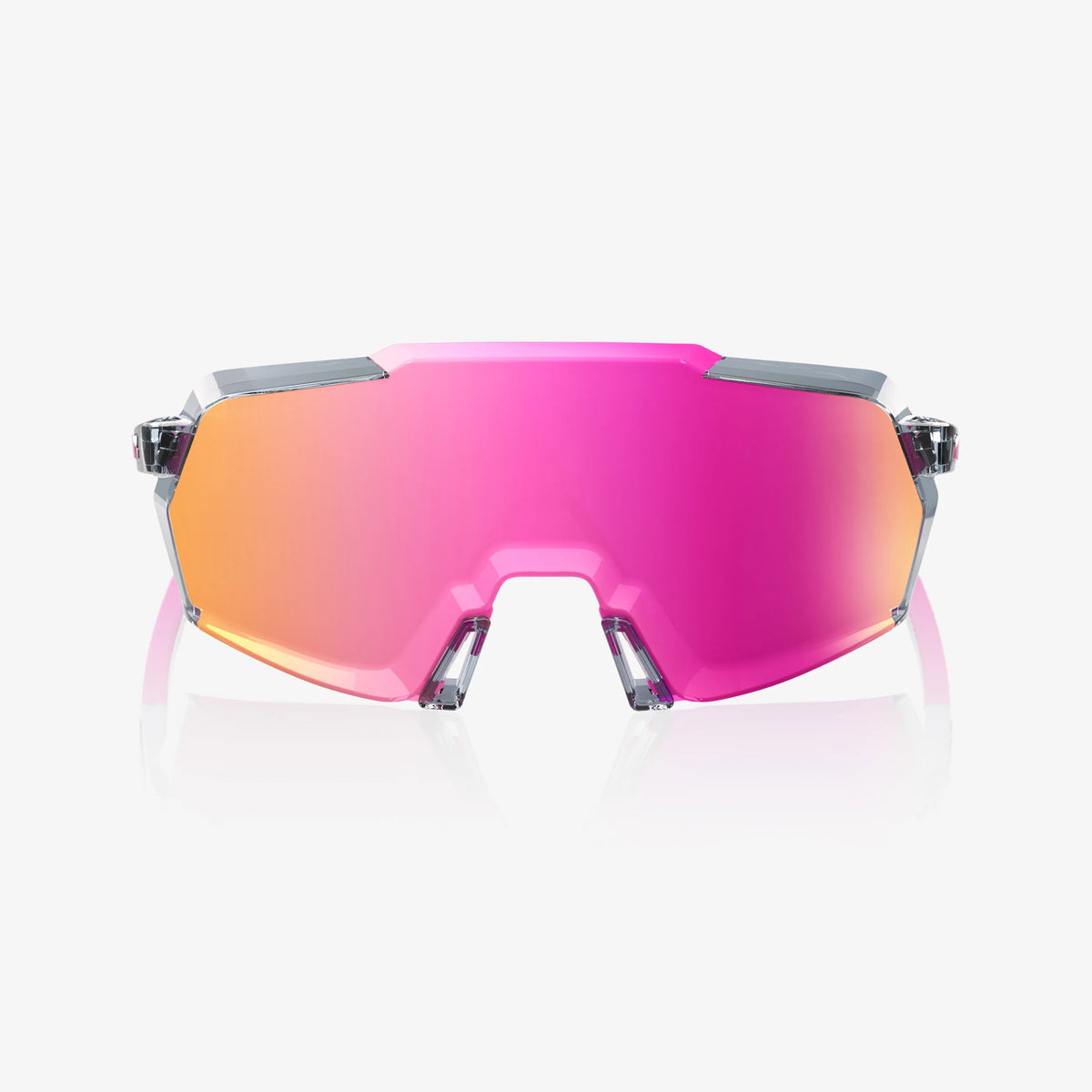 100% Korbin Sunglasses Polished Translucent Grey Purple Multilayer Mirror Lens cycling eyewear