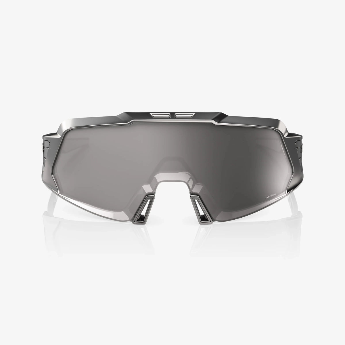 100% Korbin X gloss black chrome sunglasses with HiPER silver chrome lens for cycling and outdoor performance