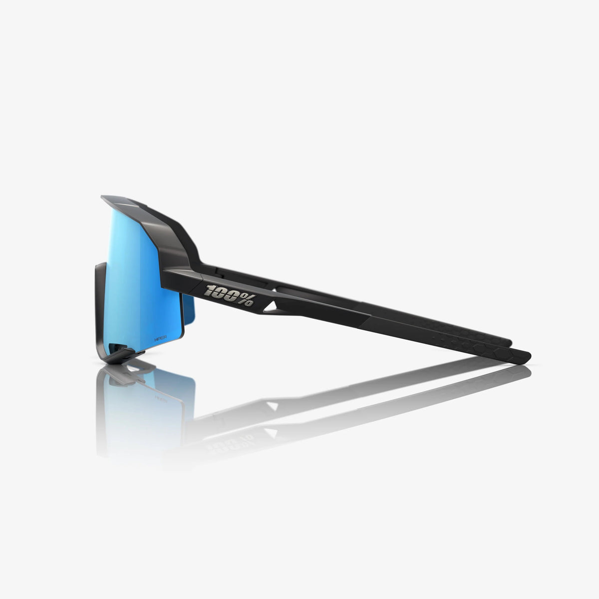 100% Slendale Matte Black sunglasses with HiPER Blue Multilayer Mirror lens for cycling