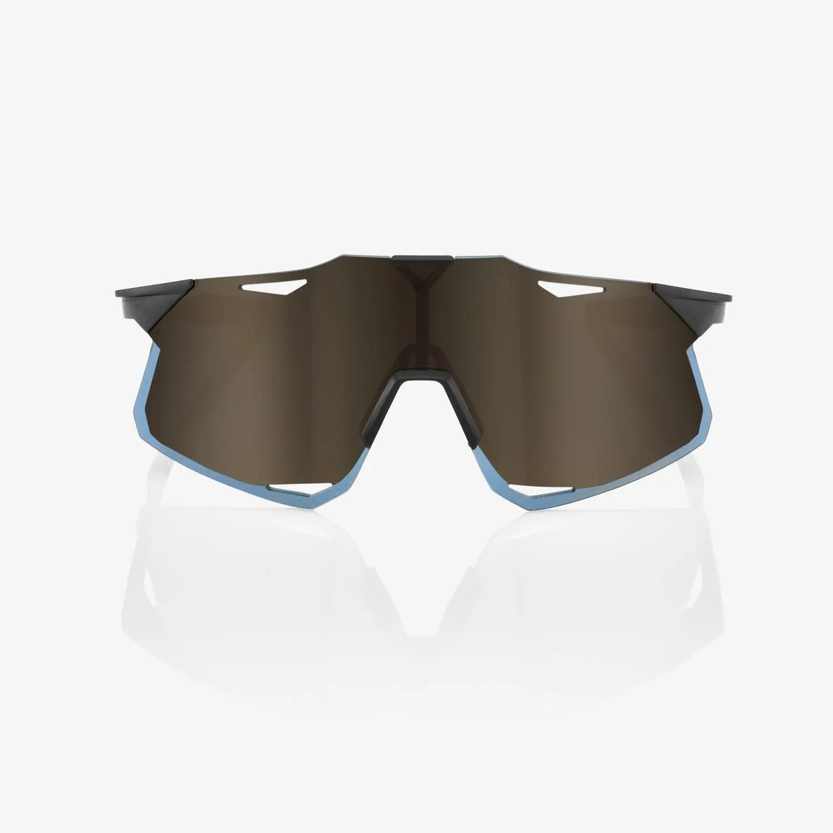 100% Hypercraft Matte Black cycling sunglasses with Soft Gold Mirror lens