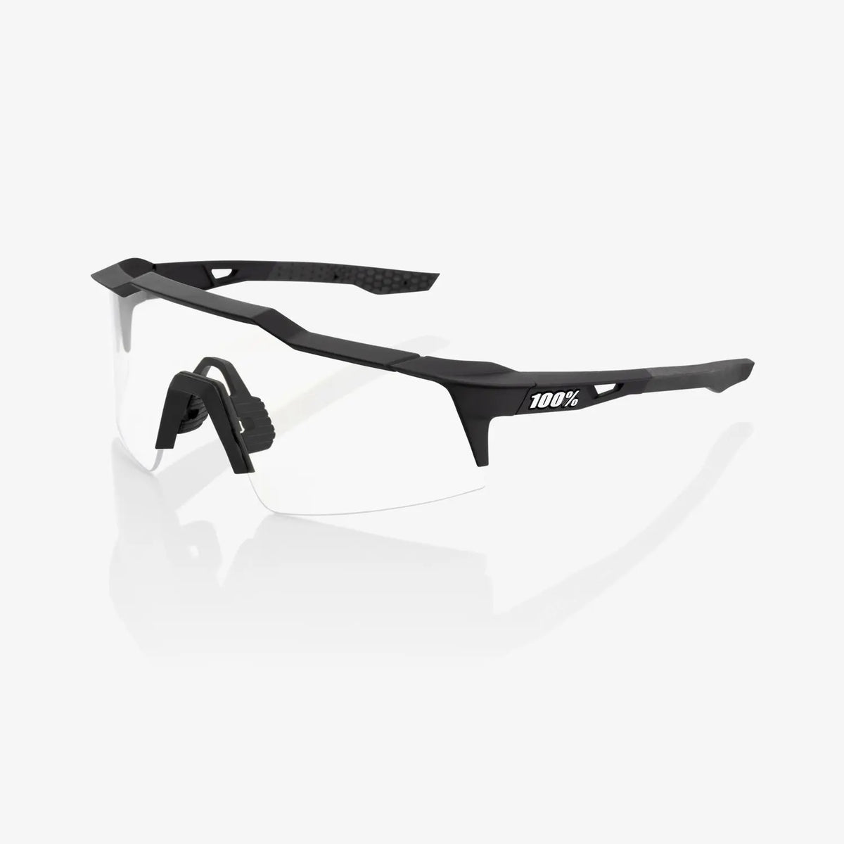 100% Speedcraft SL Soft Tact Black cycling sunglasses with Red Multilayer Mirror lens