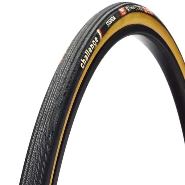 Challenge Strada Pro clincher tire 700c handmade high TPI road bike tire with superior grip and smooth performance