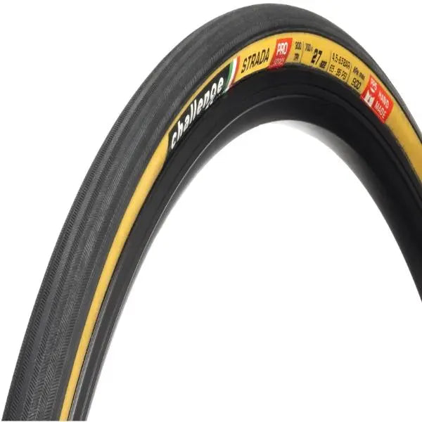 Challenge Strada Pro clincher tire 700c handmade high TPI road bike tire with superior grip and smooth performance