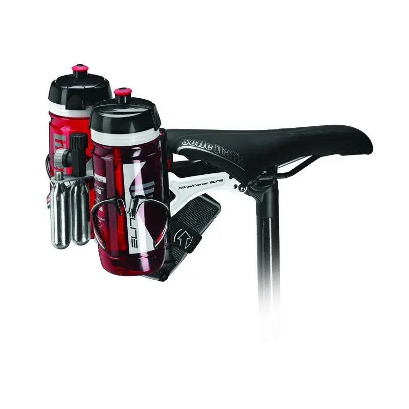 Elite Skekane rear saddle mount dual bottle cages for triathlon bikes
