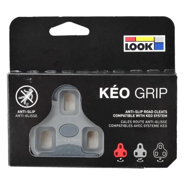 Look Keo Grip Pedal Cleats Kit Grey 4.5 degree float – secure non-slip replacement cleats for Look Keo road pedals