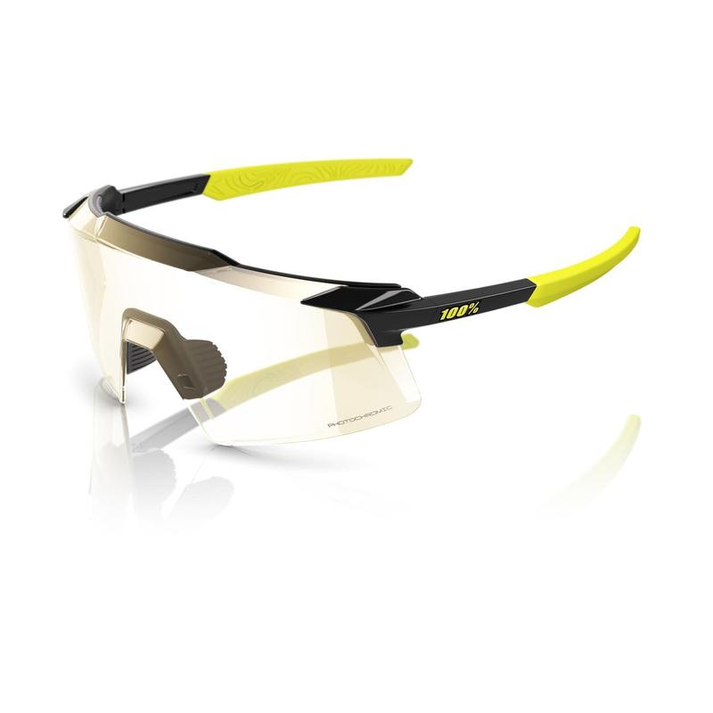 100% Aerocraft Sunglasses Gloss Metallic Black frame Photochromic Lens cycling eyewear