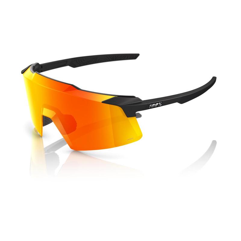 100% Aerocraft Sunglasses Soft Tact Black HiPER Red Multilayer Mirror Lens cycling eyewear