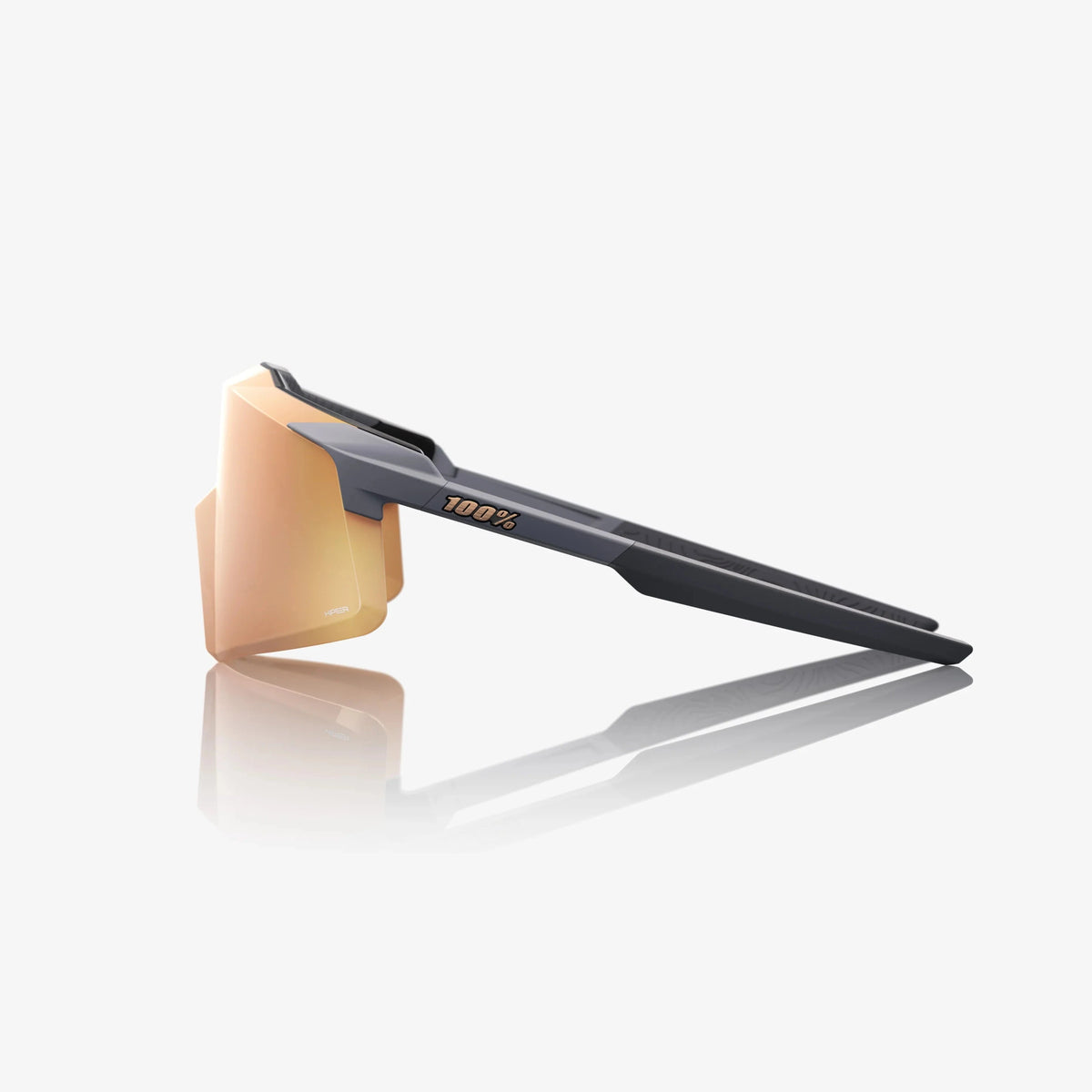 100% Aerocraft soft tact grey sunglasses with HiPER copper mirror lens for cycling and outdoor performance