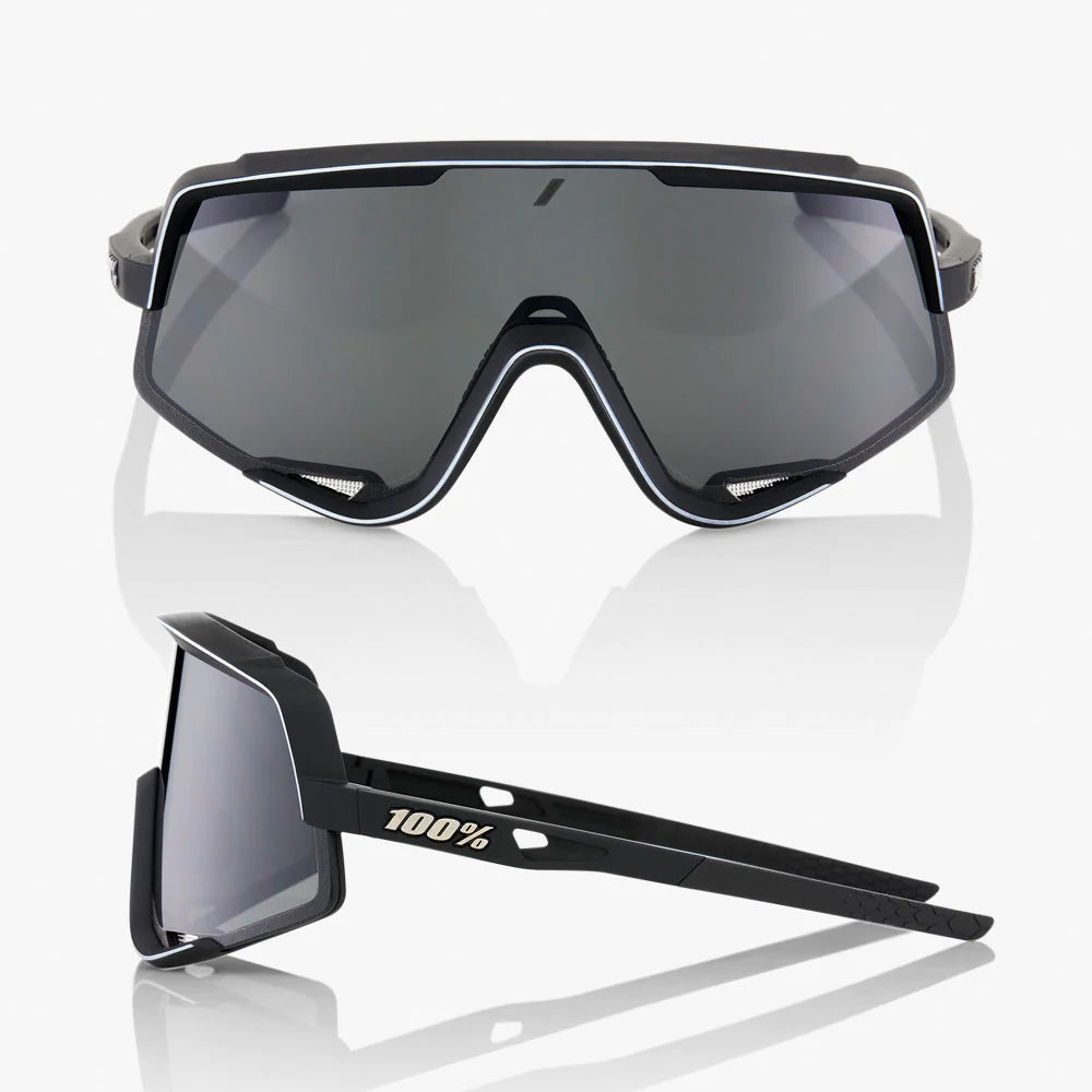 100% Glendale Soft Tact Black Sunglasses Smoke Lens performance cycling eyewear