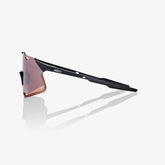 100% Hypercraft Gloss Black Sunglasses with HiPER Silver Mirror Lens offering UV protection and high-contrast clarity for cycling performance