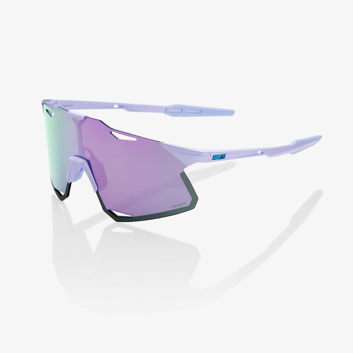 100% Hypercraft Polished Lavender Sunglasses with HiPER Lavender Mirror Lens offering UV protection and clear optical performance