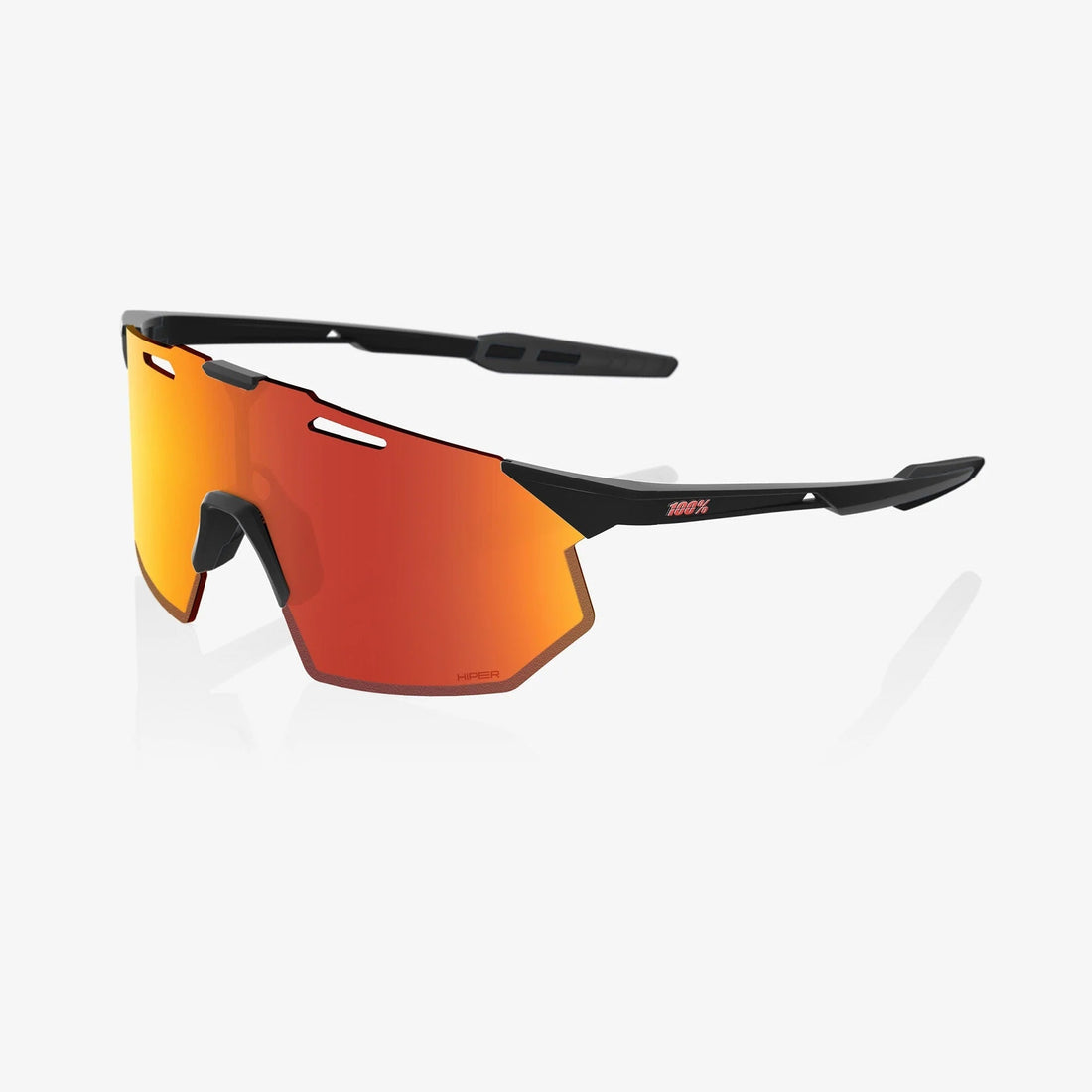 100% Hypercraft SQ Soft Tact Black Sunglasses HiPER Red Multilayer Mirror Lens cycling eyewear