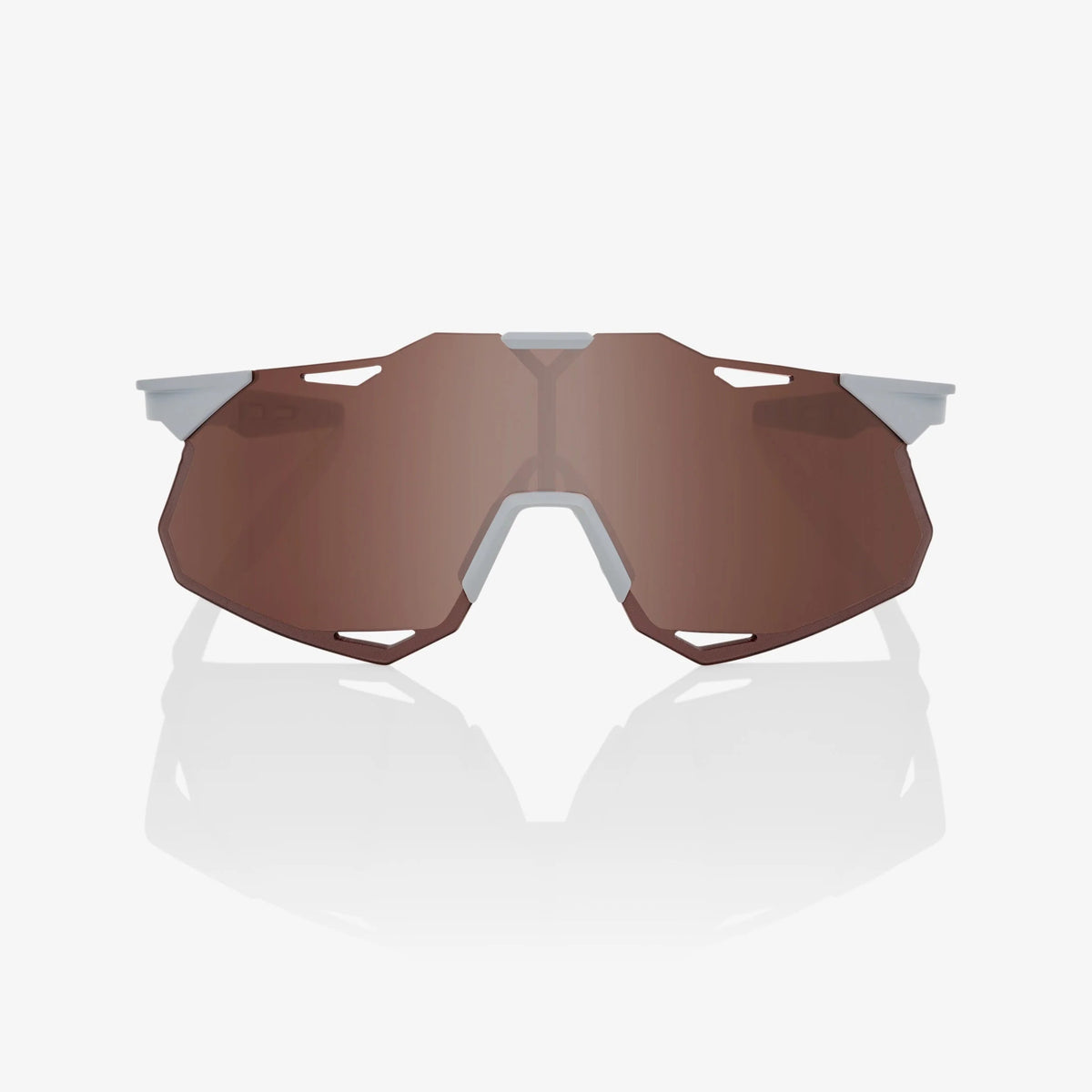 100% Hypercraft XS Matte Stone Grey Sunglasses HiPER Crimson Silver Lens cycling eyewear