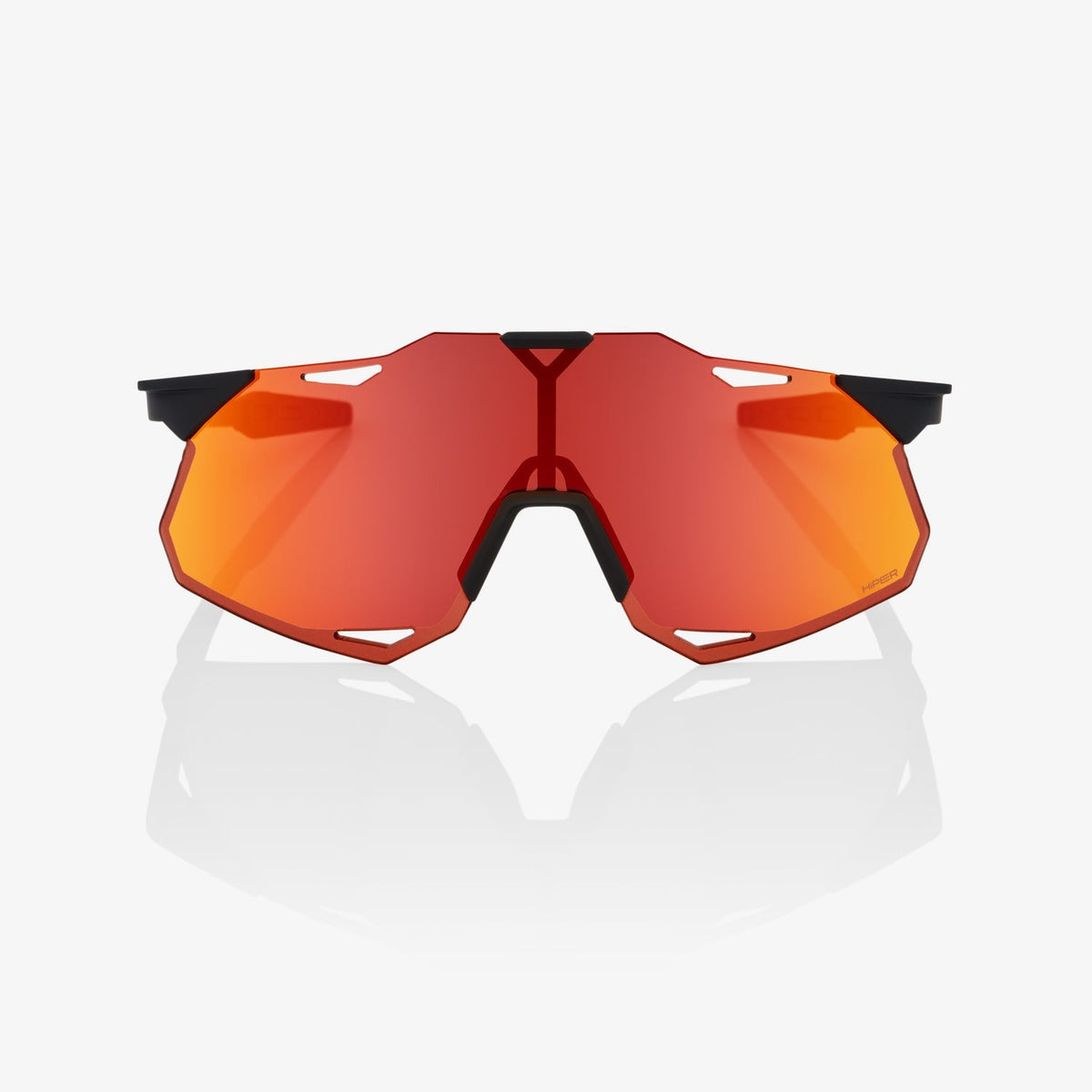 100% Hypercraft XS Soft Tact Black Sunglasses with HiPER Red Multilayer Mirror Lens offering UV protection and high-contrast clarity