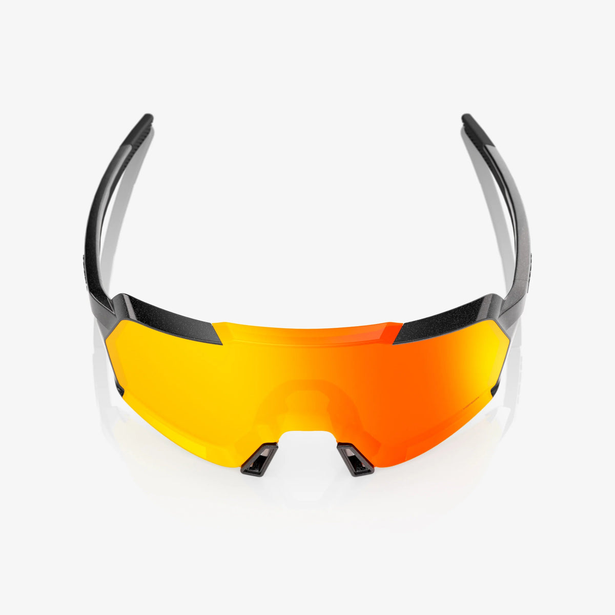 100% Korbin Sunglasses Gloss Metallic Black HiPER Red Multilayer Mirror Lens cycling eyewear