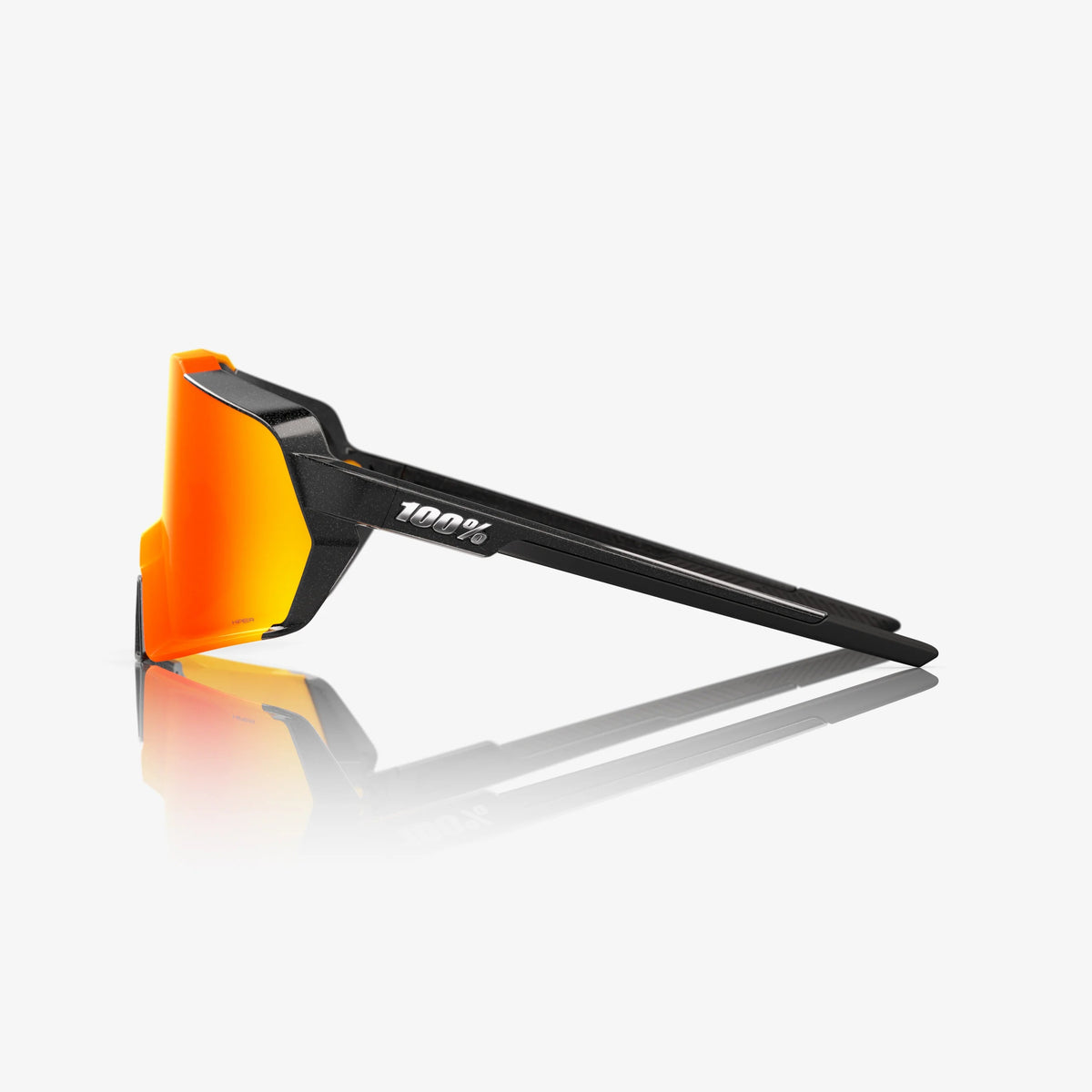 100% Korbin Sunglasses Gloss Metallic Black HiPER Red Multilayer Mirror Lens cycling eyewear