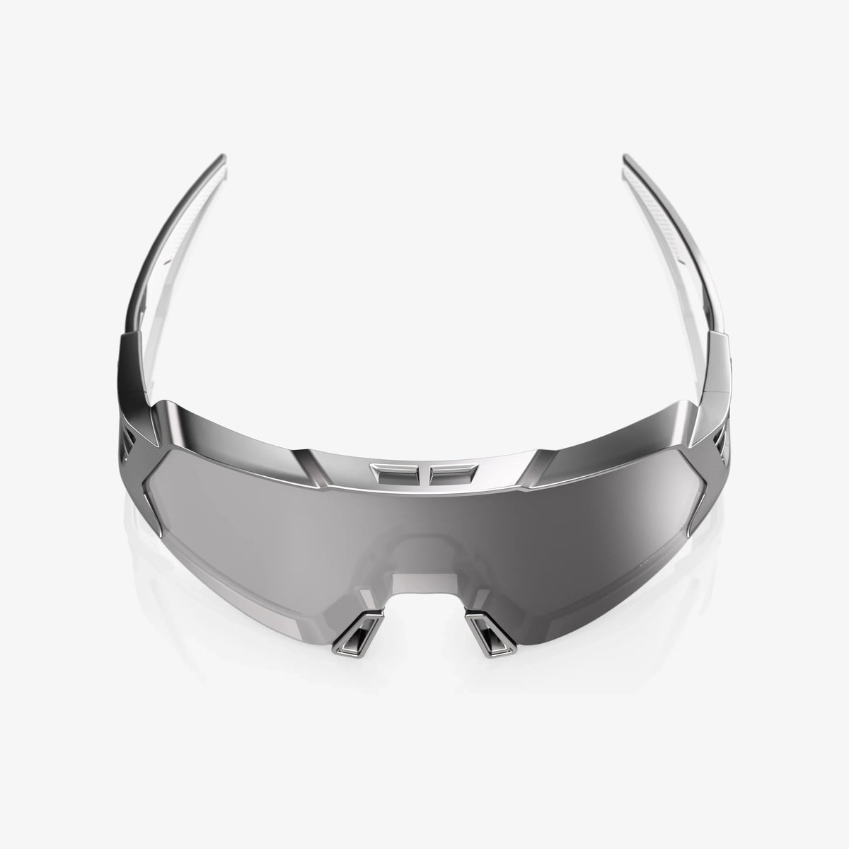 100% Korbin X gloss black chrome sunglasses with HiPER silver chrome lens for cycling and outdoor performance