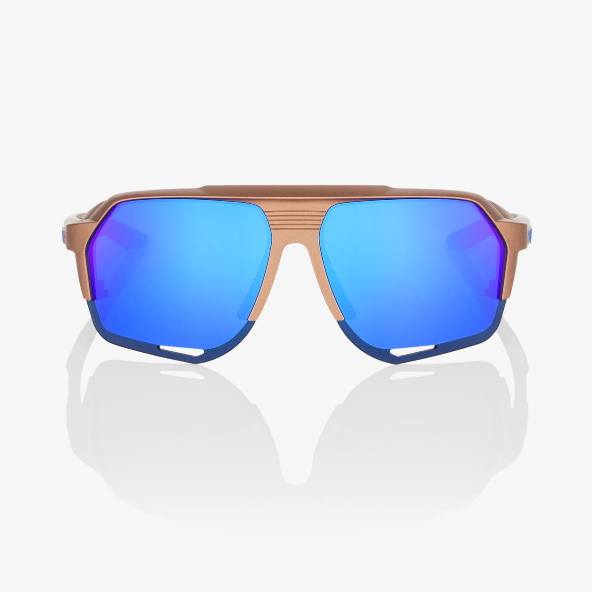 100% Norvik Matte Copper Chromium Sunglasses with Blue Multilayer Mirror Lens providing UV protection and high-clarity vision