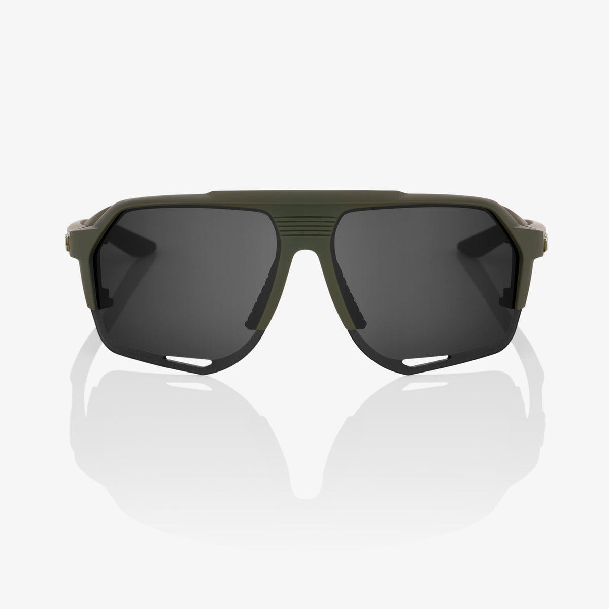100% Norvik Soft Tact Army Green Sunglasses with Smoke Lens providing UV protection comfort and performance for cyclists