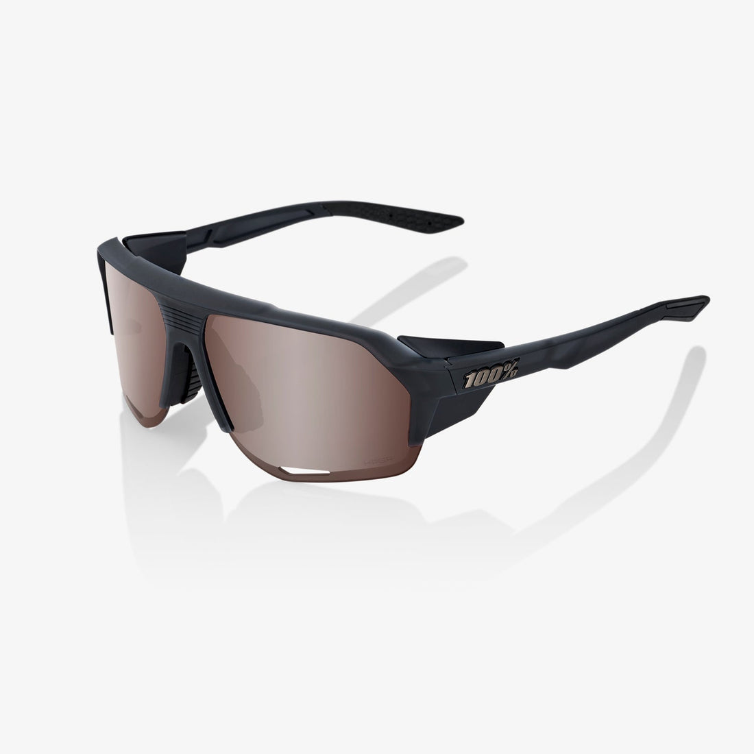 100% Norvik Soft Tact Crystal Black Sunglasses with Hiper Crimson Silver Mirror Lens providing sharp vision and UV protection