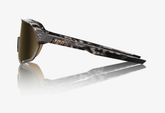 100% S2 gloss black havana sunglasses with soft gold mirror lens for cycling and outdoor performance