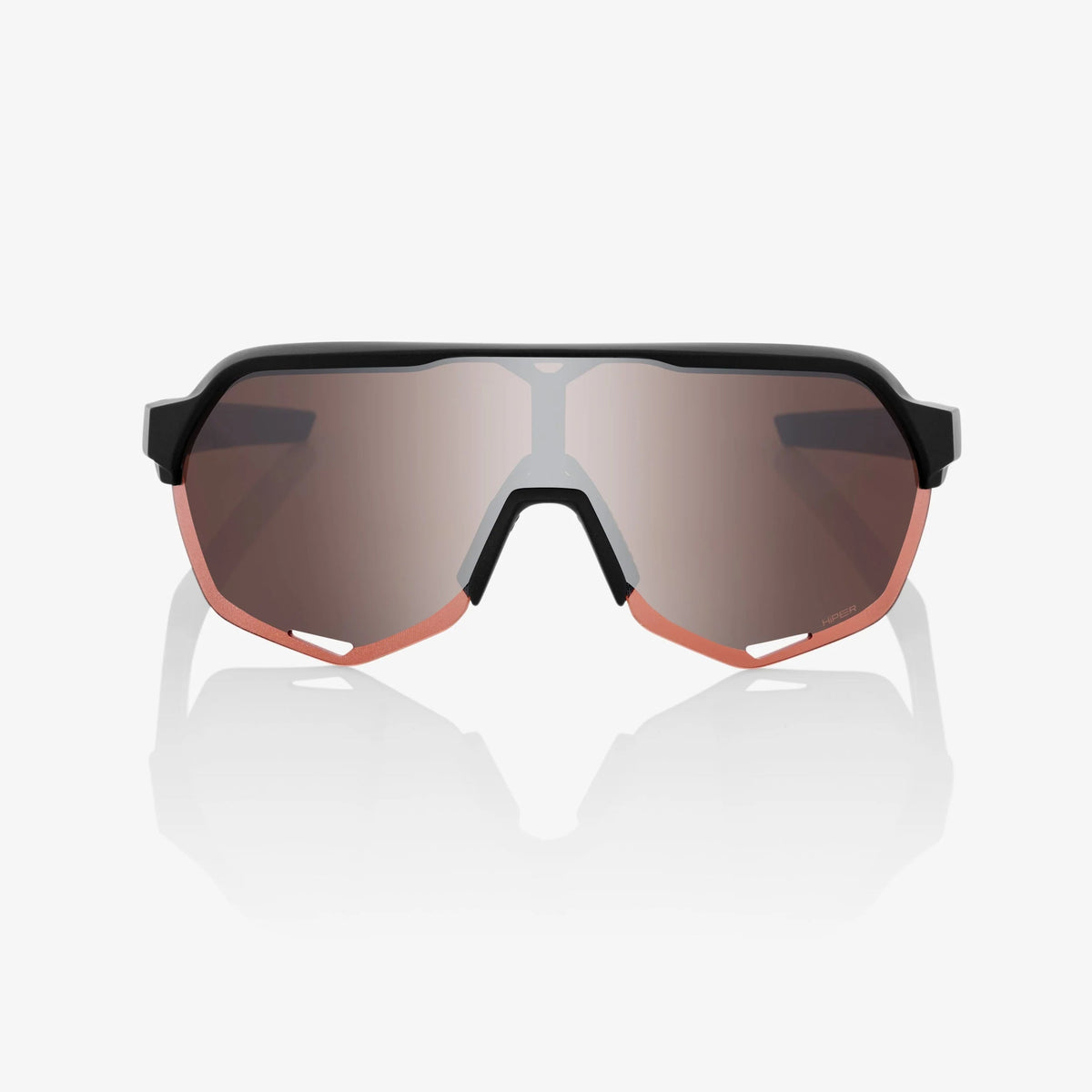 100% S2 Soft Tact Black Sunglasses HiPER Crimson Silver Lens performance cycling eyewear