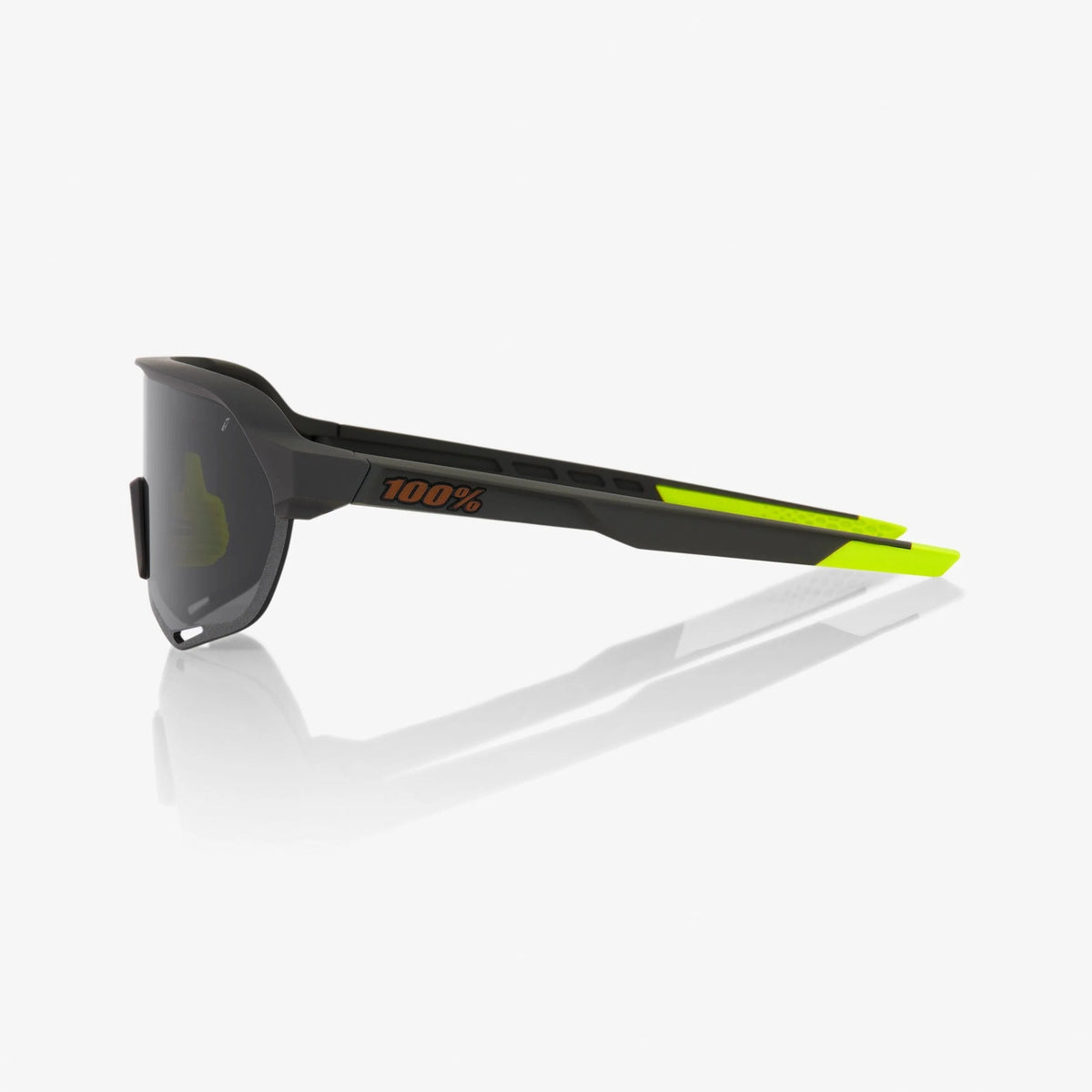 100% S2 Soft Tact Cool Grey Sunglasses Smoke Lens lightweight cycling performance eyewear
