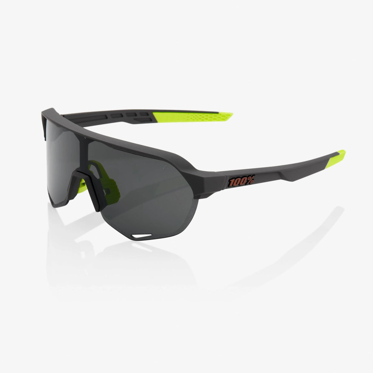 100% S2 Soft Tact Cool Grey Sunglasses Smoke Lens lightweight cycling performance eyewear