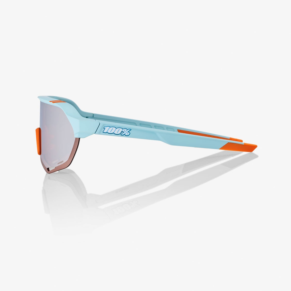 100% S2 Soft Tact Two Tone Sunglasses with Silver Mirror Lens offering UV protection and clear vision for cycling performance