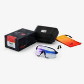 100% S3 Gloss Black cycling sunglasses with Purple Mirror Photochromic Lens – UV protective performance eyewear for cyclists