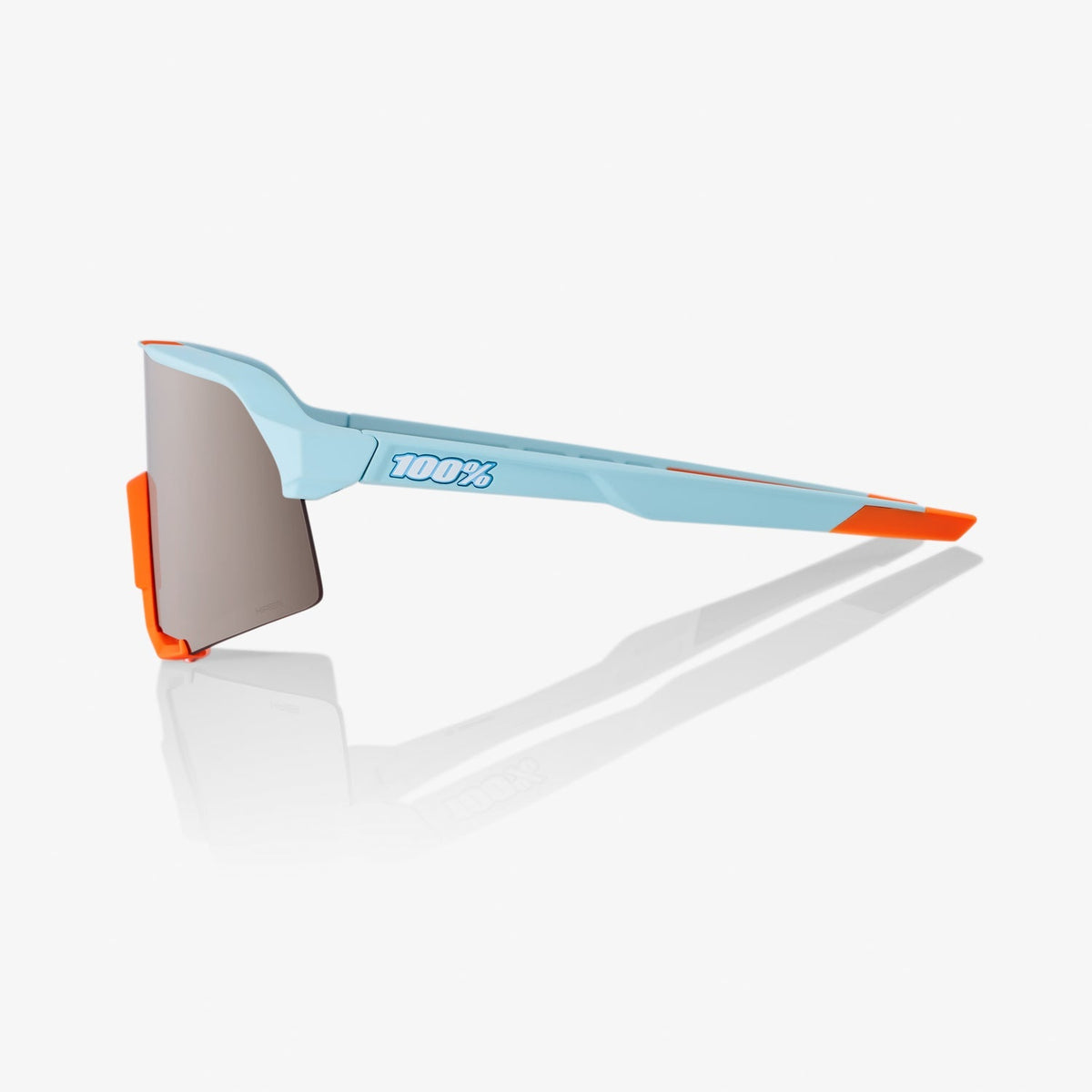 100% S3 Soft Tact Two Tone Sunglasses with Silver Mirror Lens offering UV protection and sharp vision for high-performance cycling