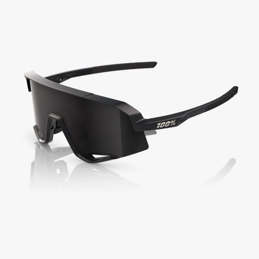 100% Slendale Matte Black Sunglasses Smoke Lens lightweight cycling eyewear