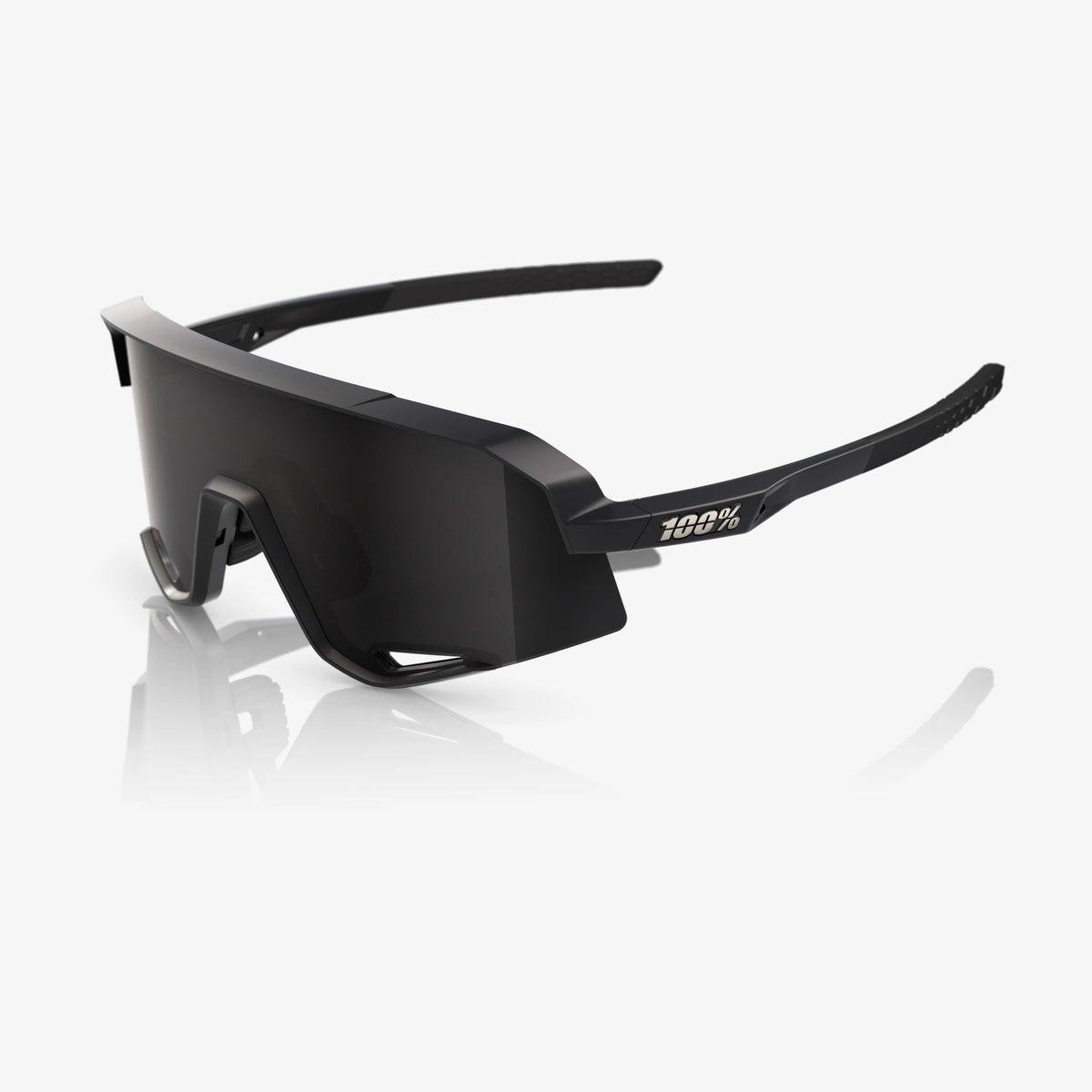 100% Slendale Matte Black Sunglasses Smoke Lens lightweight cycling eyewear