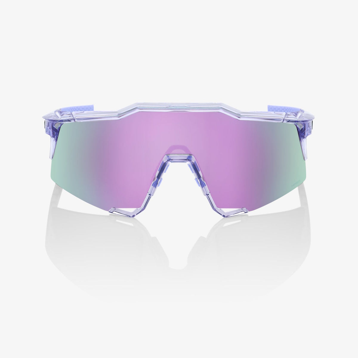 100% Speedcraft Polished Translucent Lavender Sunglasses with HiPER Lavender Mirror Lens providing UV protection and crisp optical clarity