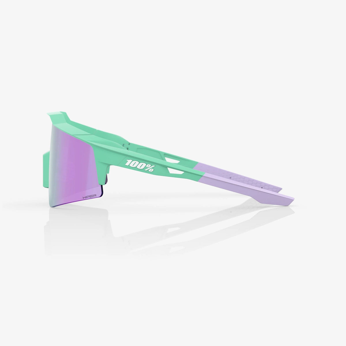 100% Speedcraft SL Soft Tact Mint Sunglasses Lavender Mirror Lens cycling eyewear