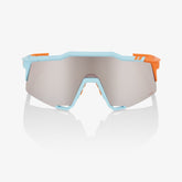 100% Speedcraft Soft Tact Two Tone Sunglasses with Silver Mirror Lens providing UV protection and sharp vision for cycling performance
