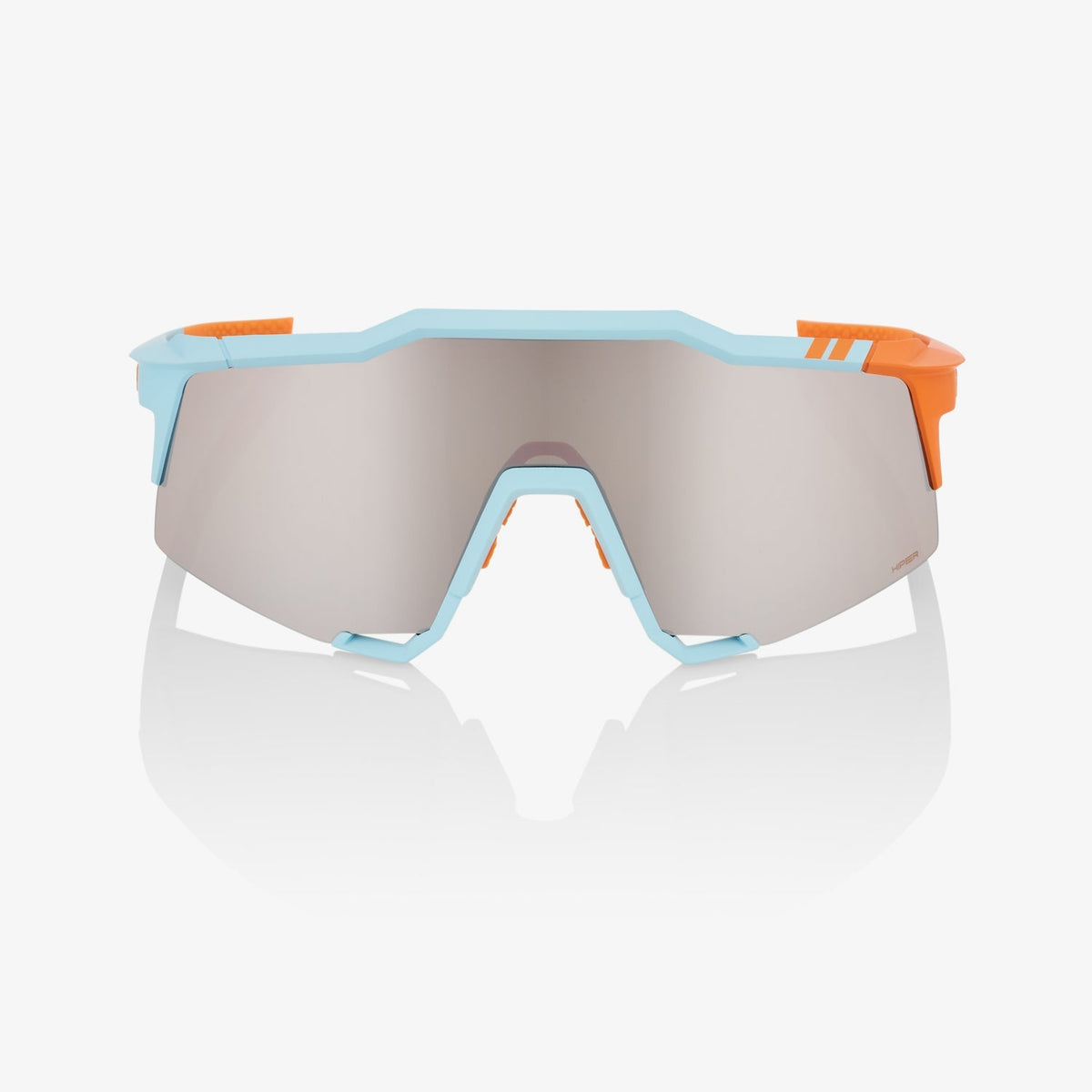 100% Speedcraft Soft Tact Two Tone Sunglasses with Silver Mirror Lens providing UV protection and sharp vision for cycling performance