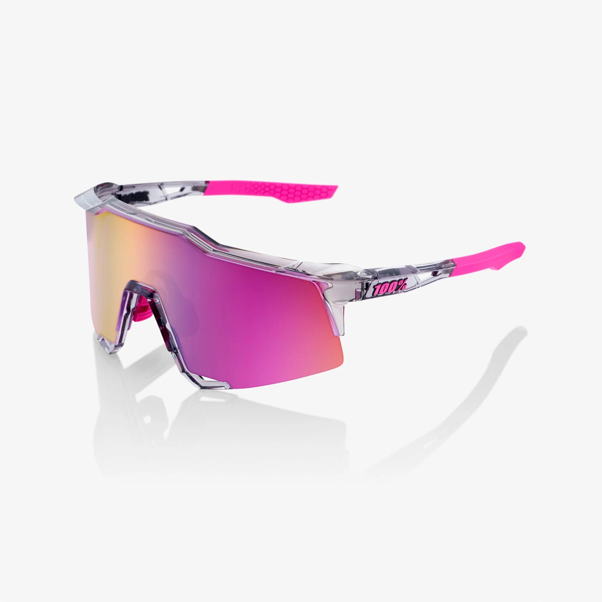 100% Speedcraft Tokyo Night sunglasses with Purple Multilayer Mirror lens for cycling