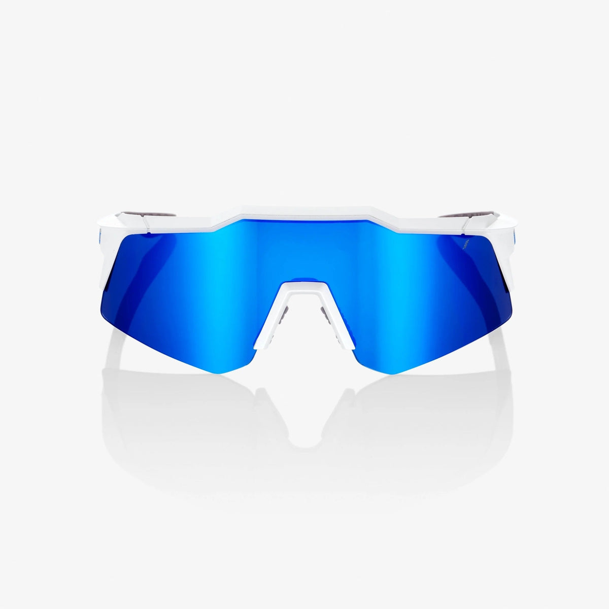 100% Speedcraft XS Matte White Sunglasses Blue Multilayer Lens lightweight cycling eyewear