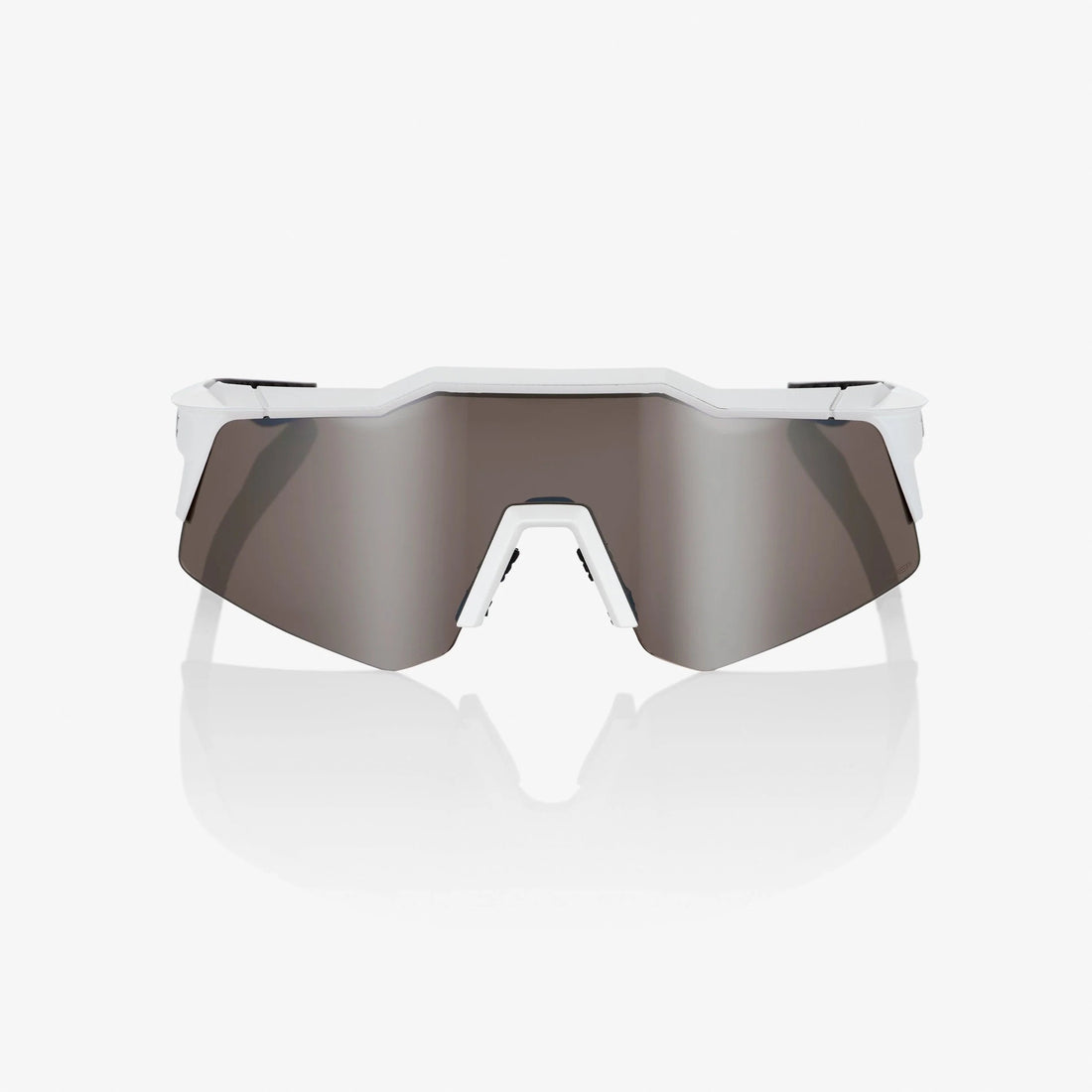 100% Speedcraft XS Matte White Sunglasses HiPER Silver Mirror Lens cycling eyewear