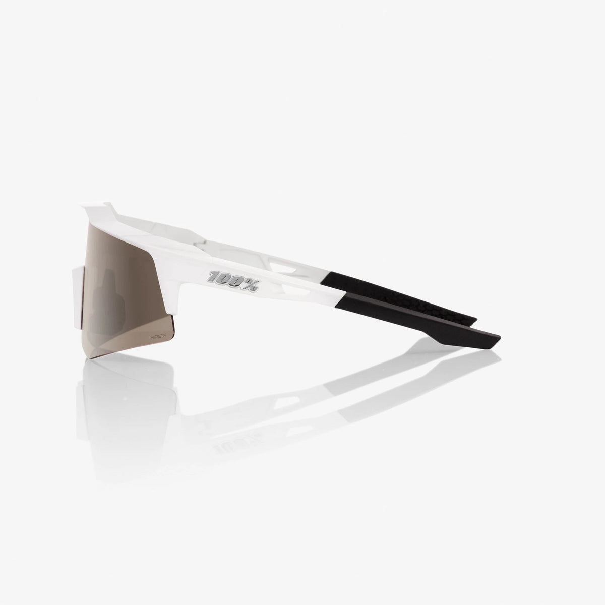 100% Speedcraft XS Matte White Sunglasses HiPER Silver Mirror Lens cycling eyewear