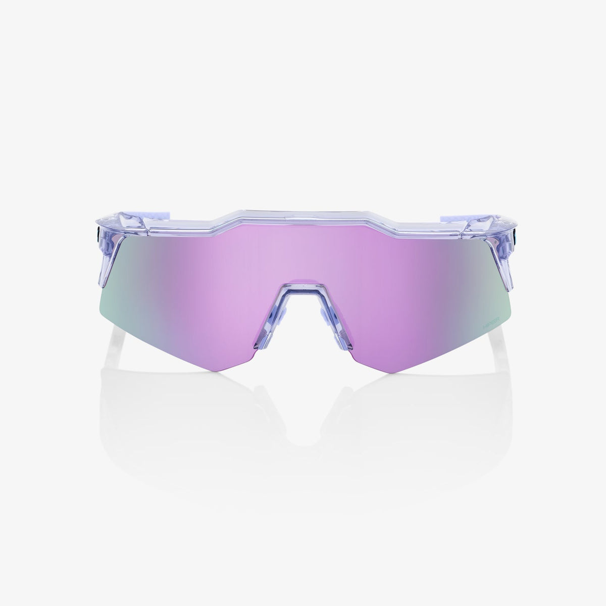 100% Speedcraft XS Polished Translucent Lavender Sunglasses with Lavender Mirror Lens offering UV protection and clear vision