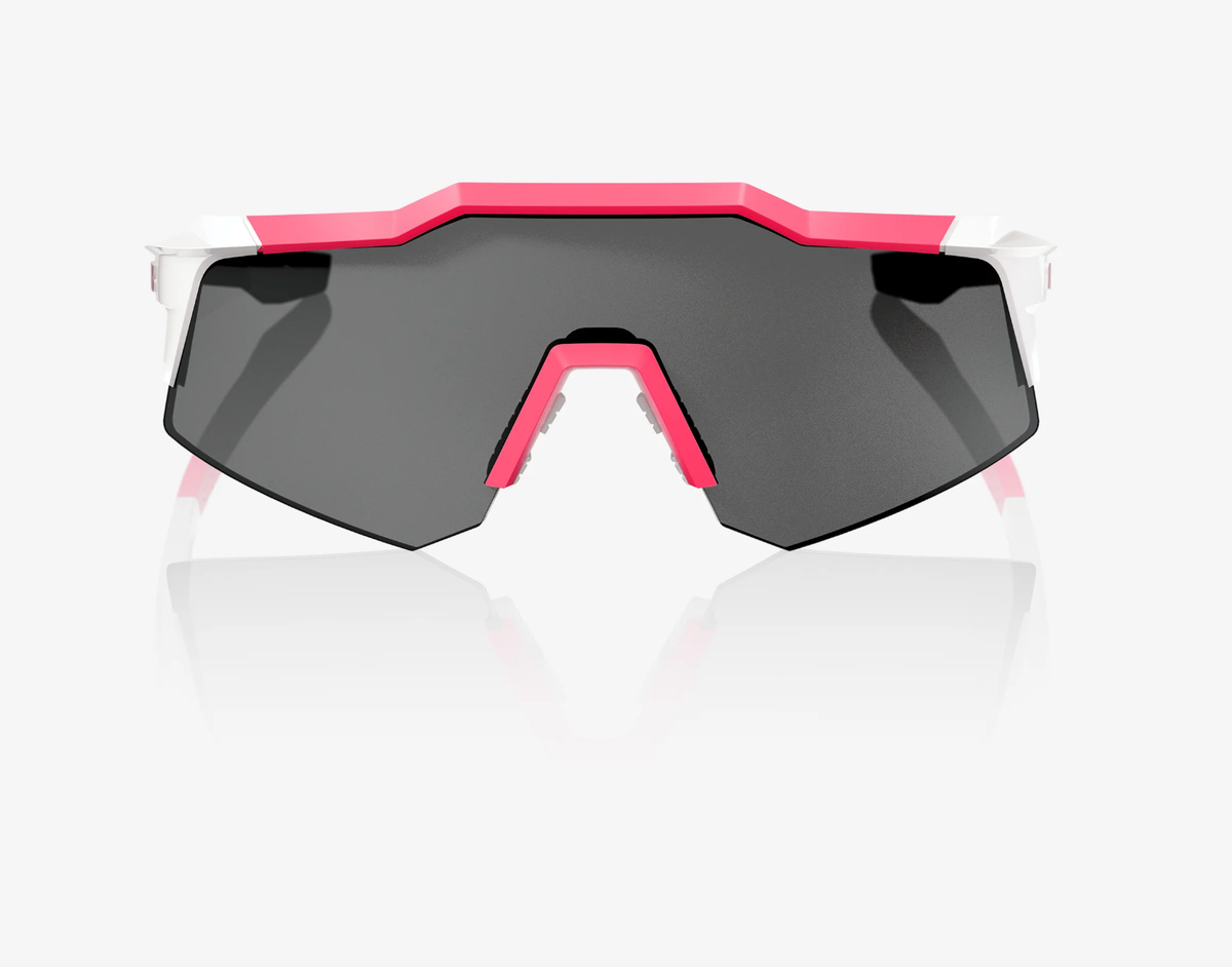 100% Speedcraft XS Puddy Pink White sunglasses with smoke lens for cycling and outdoor performance