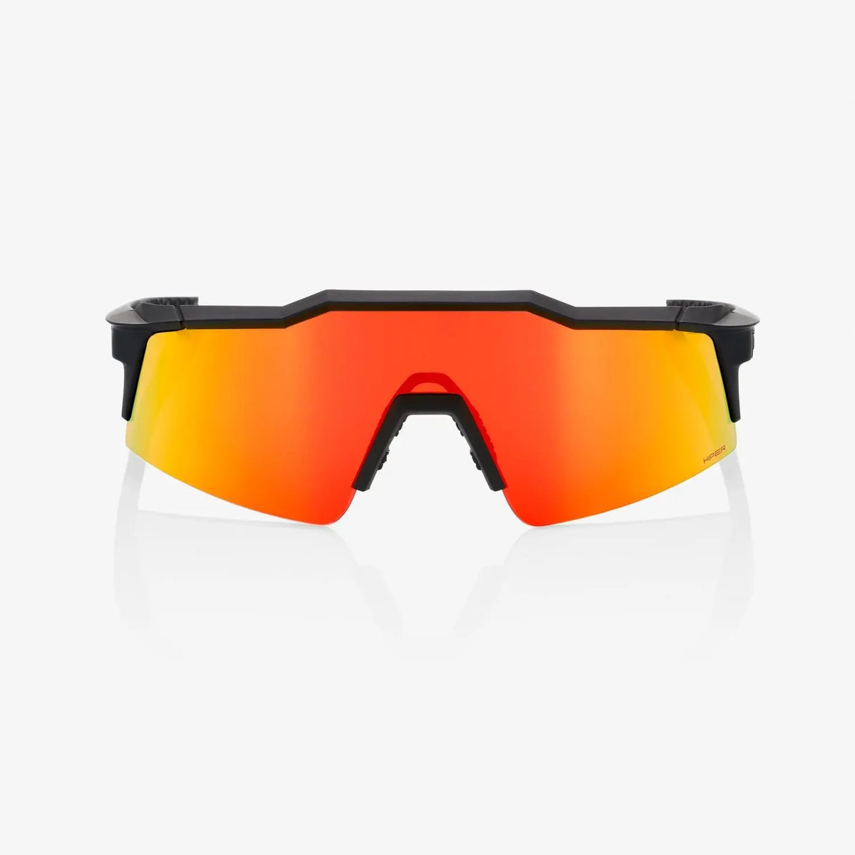 100% Speedcraft SL Soft Tact Black cycling sunglasses with Red Multilayer Mirror lens