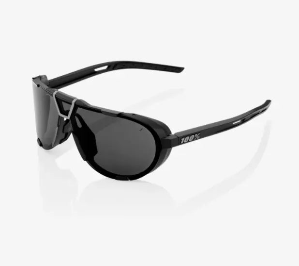 100% Westcraft Matte Black sunglasses Smoke lens UV protective performance cycling eyewear