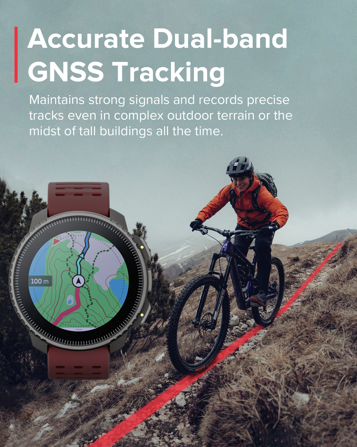 Suunto Vertical Sports Watch with GPS navigation, solar charging, and durable outdoor design for cycling and fitness tracking