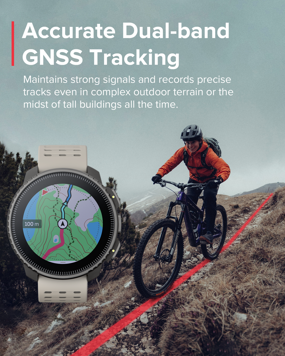 Suunto Vertical Sports Watch with GPS navigation, solar charging, and durable outdoor design for cycling and fitness tracking