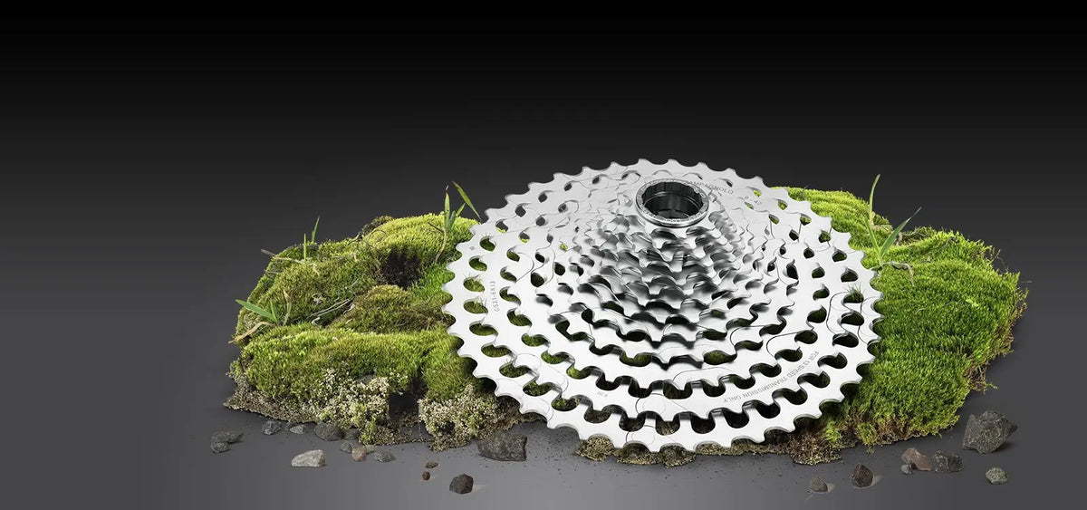 Campagnolo EKAR 13-speed cassette in various sizes for gravel and road bikes