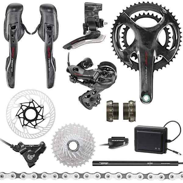 Campagnolo Super Record 12-Speed EPS Disc Brake Groupset – premium electronic road bike drivetrain with precise shifting and carbon components